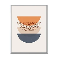 Abstract Sun & Moon Geometrics Blue Orange  Wall Art