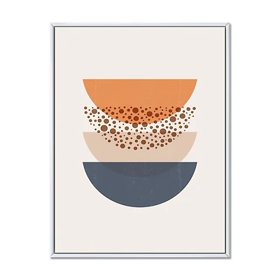 Abstract Sun & Moon Geometrics Blue Orange  Wall Art