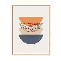 Abstract Sun & Moon Geometrics Blue Orange  Wall Art