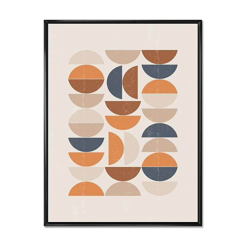 Abstract Sun and Moon S Blue Orange  Wall Art