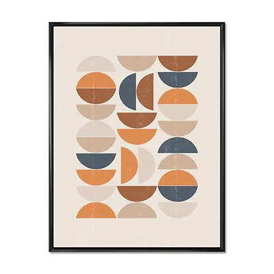 Abstract Sun and Moon S Blue Orange  Wall Art