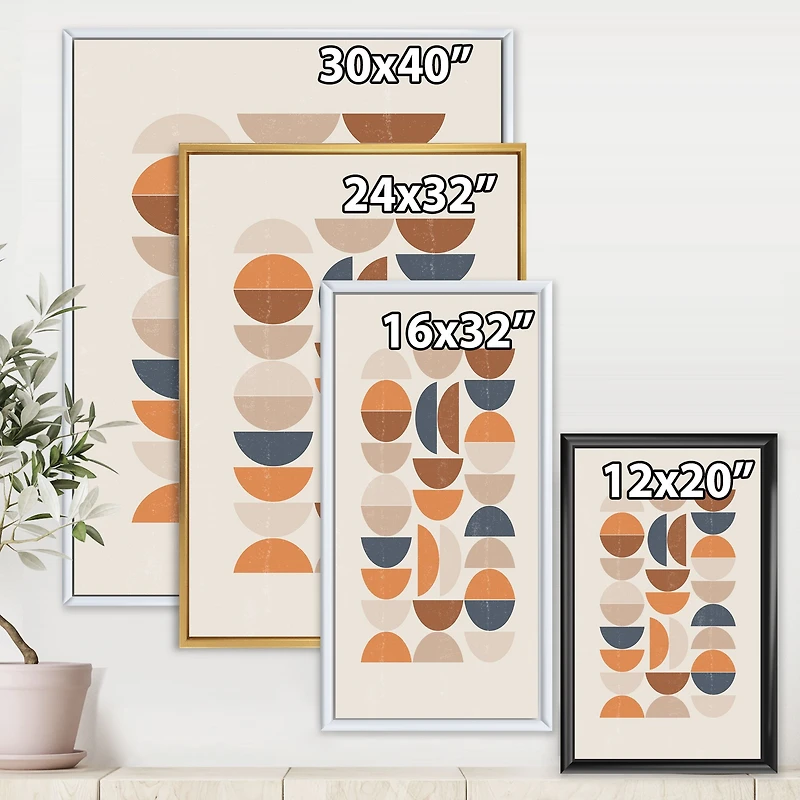 Abstract Sun and Moon S Blue Orange  Wall Art