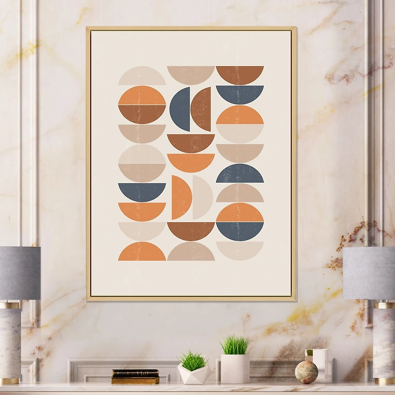 Abstract Sun and Moon S Blue Orange  Wall Art