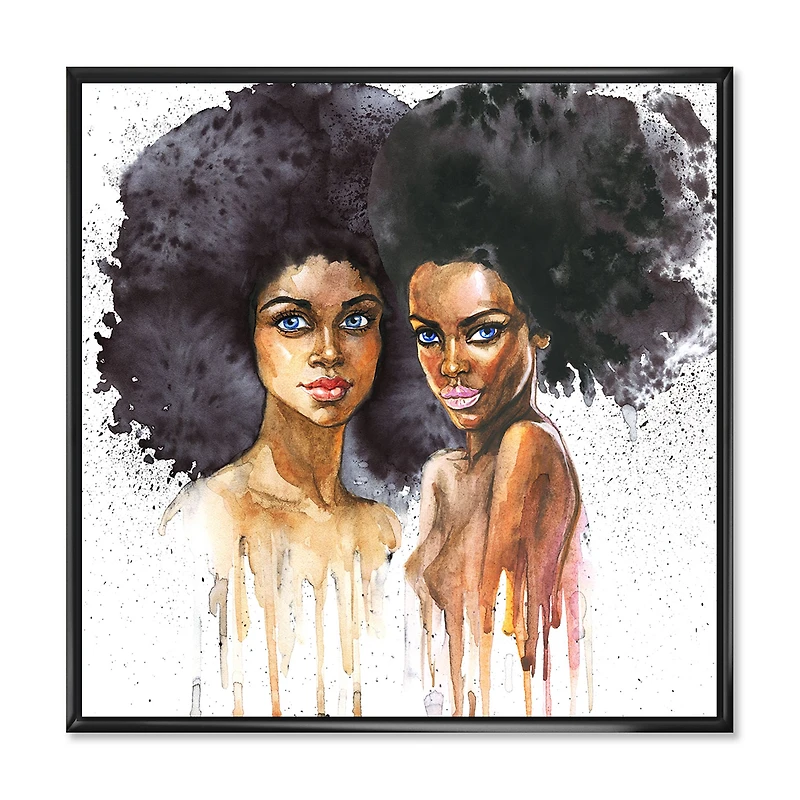 Portrait of Two Afro American Women  Wall Art