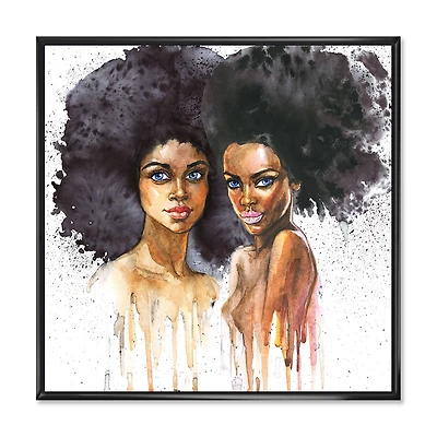 Portrait of Two Afro American Women Wall Art