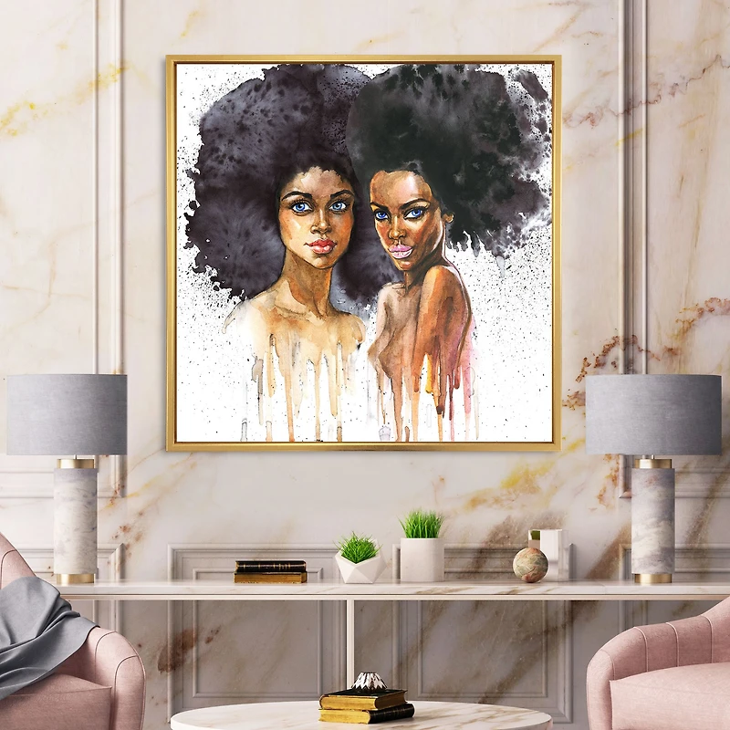 Portrait of Two Afro American Women  Wall Art