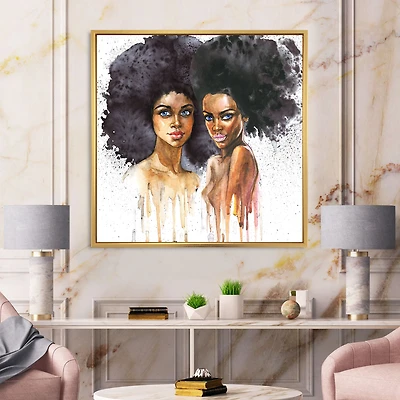 Portrait of Two Afro American Women  Wall Art