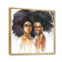 Portrait of Two Afro American Women  Wall Art