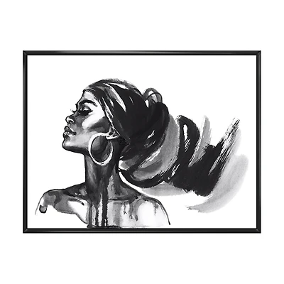 Monochrome Portrait of African American Woman IV Wall Art
