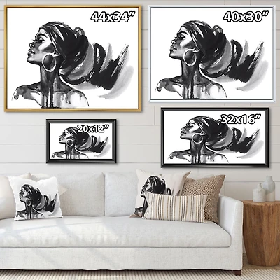 Monochrome Portrait of African American Woman IV Wall Art