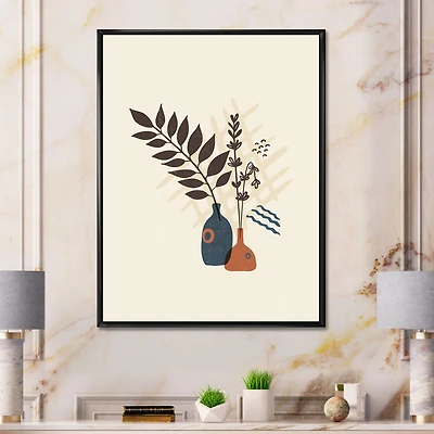 Vintage Boho Minimalistic Flowers I  Wall Art
