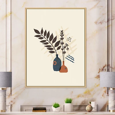Vintage Boho Minimalistic Flowers I  Wall Art