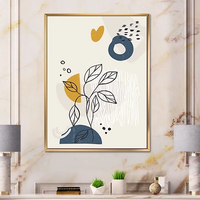 Vintage Boho Minimalistic Flowers II  Wall Art