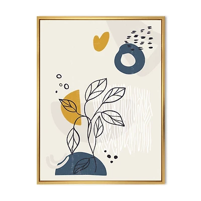 Vintage Boho Minimalistic Flowers II  Wall Art