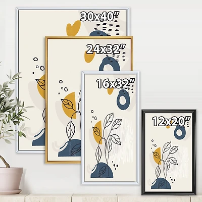 Vintage Boho Minimalistic Flowers II  Wall Art