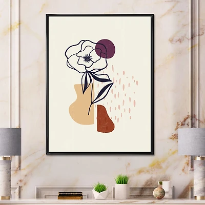 Vintage Flower with Minimalist Shapes I  Wall Art