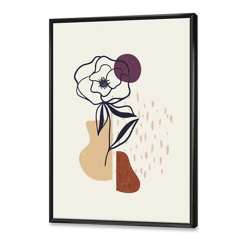 Vintage Flower with Minimalist Shapes I  Wall Art