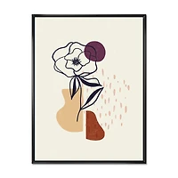Vintage Flower with Minimalist Shapes I  Wall Art