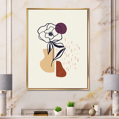 Vintage Flower with Minimalist Shapes I  Wall Art