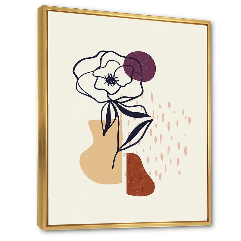Vintage Flower with Minimalist Shapes I  Wall Art