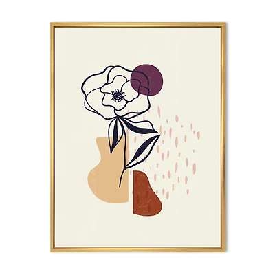 Vintage Flower with Minimalist Shapes I  Wall Art