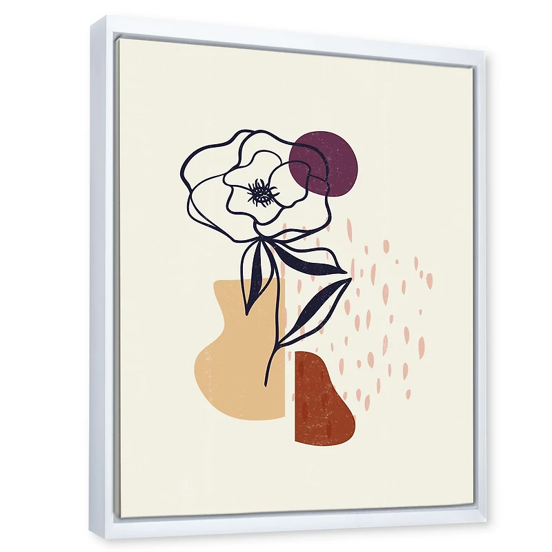 Vintage Flower with Minimalist Shapes I  Wall Art