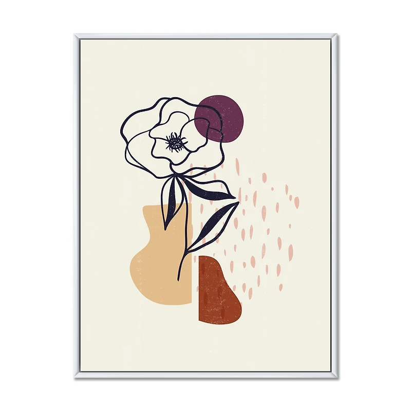 Vintage Flower with Minimalist Shapes I  Wall Art