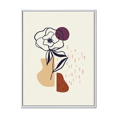 Vintage Flower with Minimalist Shapes I Wall Art