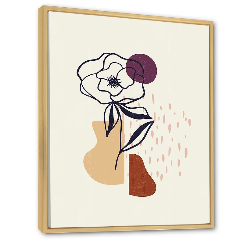 Vintage Flower with Minimalist Shapes I  Wall Art