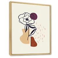 Vintage Flower with Minimalist Shapes I  Wall Art