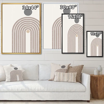 Abstract Rainbow Sun and Moon Earth Tones I Wall Art