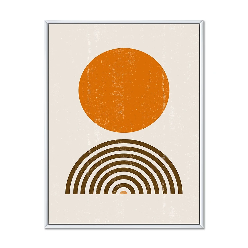 Minimal Orange Sun and Rainbow I Wall Art