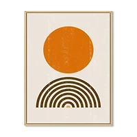 Minimal Orange Sun and Rainbow I Wall Art