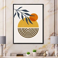 Botanical Minimalist Leaf with Abstract Shapes IV Wall Art