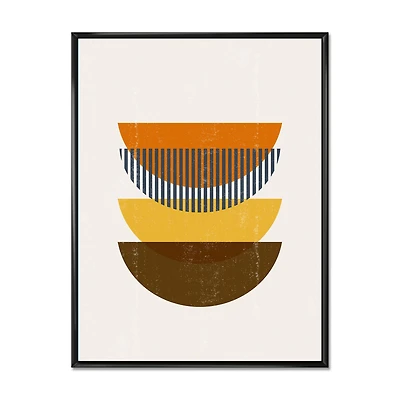 Abstract Geometric Moon Earth Tones  Wall Art