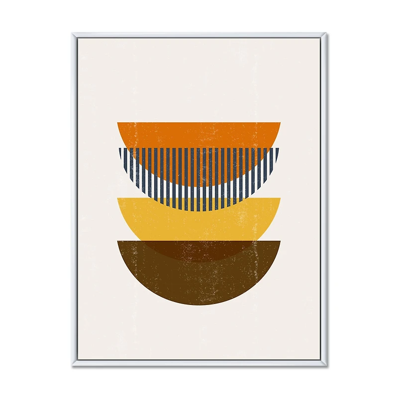 Abstract Geometric Moon Earth Tones  Wall Art