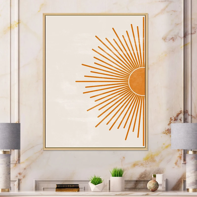 Orange Sun Print I Canvas Wall Art