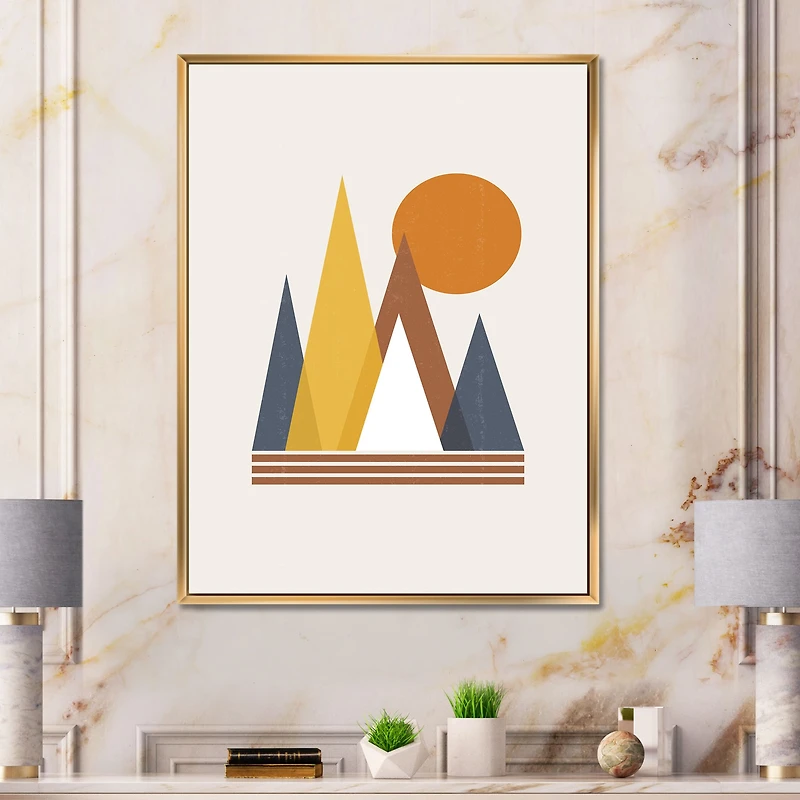 Mountain Abstract and Sun  Wall Art