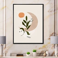 Toile « Abstract Geometrical Moon with Leaf I »