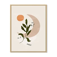 Toile « Abstract Geometrical Moon with Leaf I »
