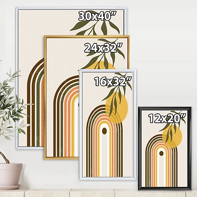 Toile « Abstract Yellow Sun with Retro Rainbow »