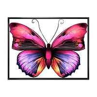 Bright Pink Butterfly Portrait  Wall Art