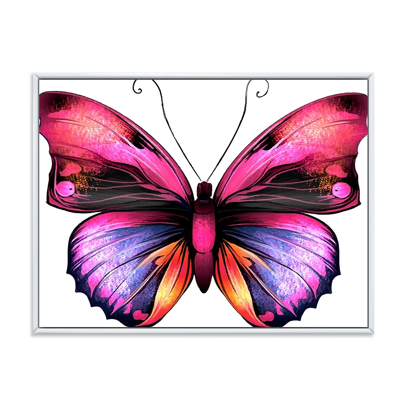 Bright Pink Butterfly Portrait  Wall Art