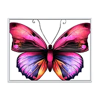 Bright Pink Butterfly Portrait  Wall Art
