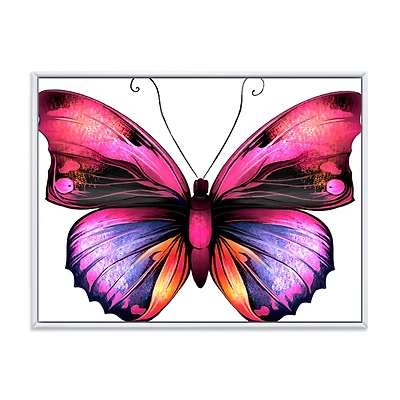 Bright Pink Butterfly Portrait  Wall Art