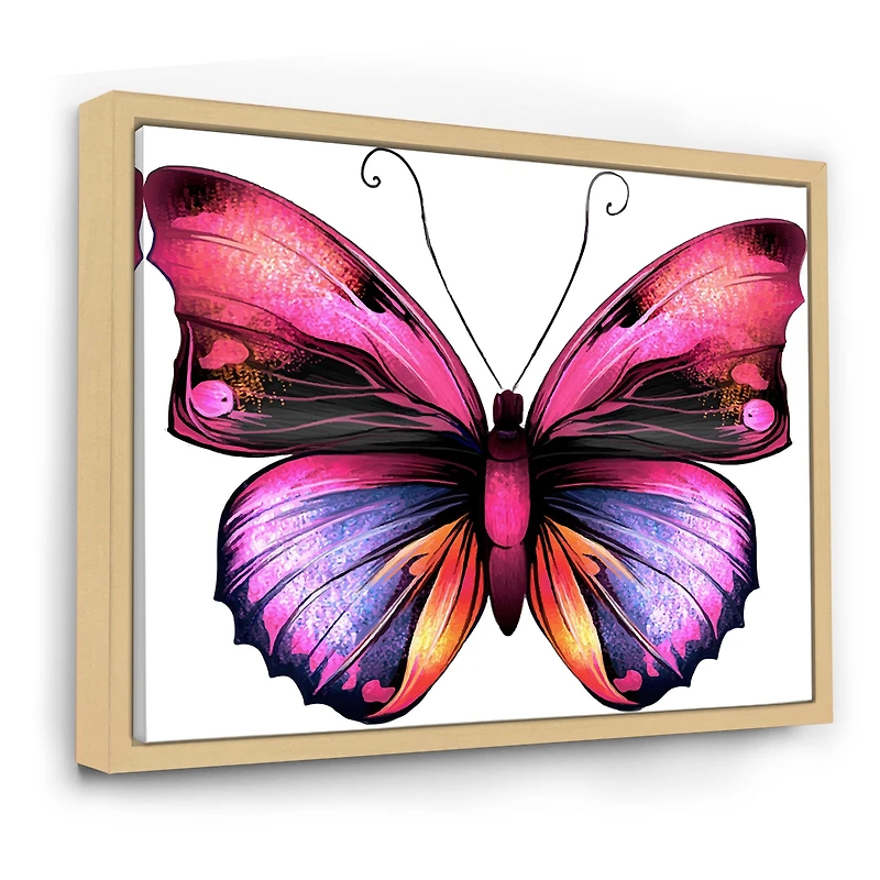 Bright Pink Butterfly Portrait  Wall Art