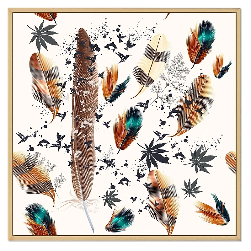 Multicolored Feather Pattern  Wall Art
