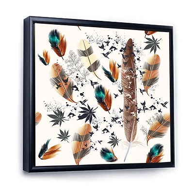 Multicolored Feather Pattern Wall Art
