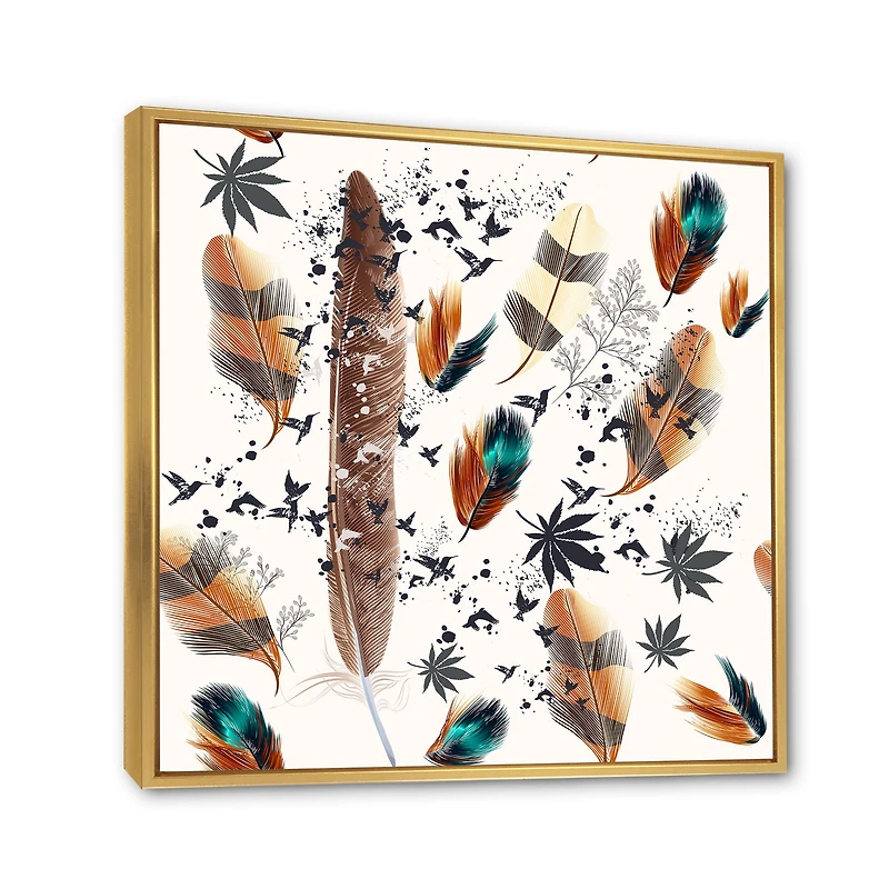 Multicolored Feather Pattern  Wall Art
