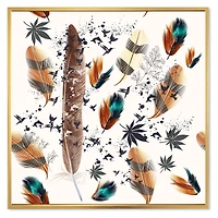 Multicolored Feather Pattern  Wall Art